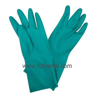 Green nitrile glove