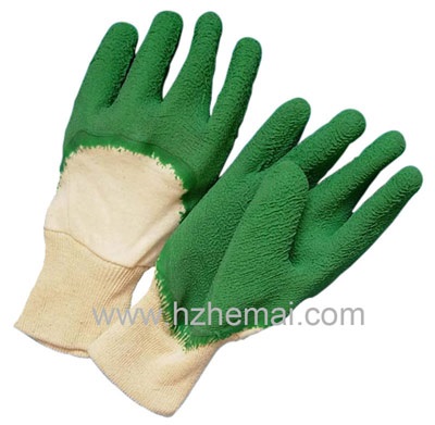 Cotton Liner Latex Half Dipped latex Gloves