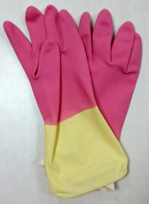 double color household latex glove