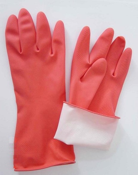 red Household latex glove
