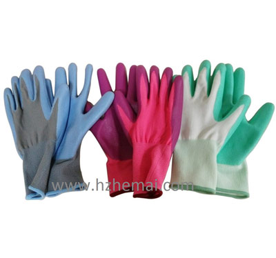 Fashion lady nitrile gardening work glove