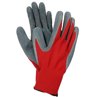Red Polyester Latex Coated Hand Work Latex Glove