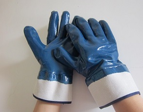 Twice dipped Blue Nitrile glove