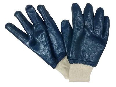 Blue Nitrile fully dipped glove