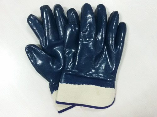 Treble dipped Blue Nitrile glove