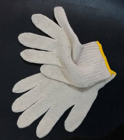 cotton string knitted glove