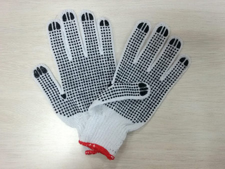PVC dotted cotton glove