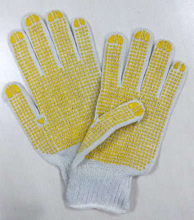 cotton with PVC dotted glove