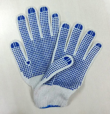 cotton with PVC dots glove