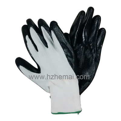 13G Polyster Coated NBR Glove